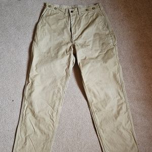 Filson Men's Flannel lined khaki winter pants size 34